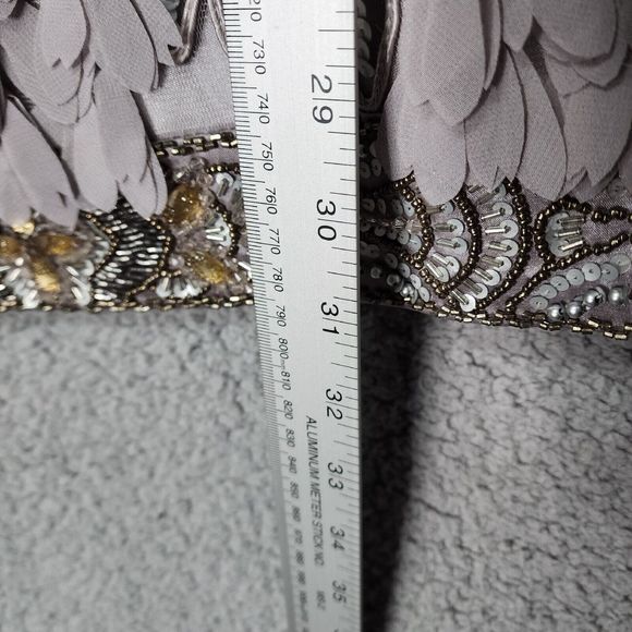 SUE WONG Women's 4 Gray Strapless NWOT Beaded Sequined Cocktail Formal Dress - Picture 12 of 14